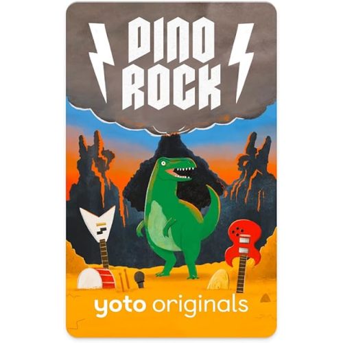 YOTO Dino Rock - Kids Audio Card for Use with Player & Mini All–in–1 Audio Player, Screen–Free Listening with Fun Festive Music for Playtime Travel & Holiday Parties, Ages 3+