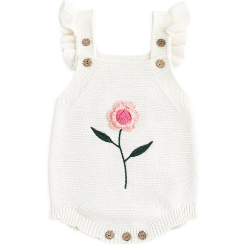 Simplee kids Baby Girls Sunflower Knit Rompers Knit Clothes for Newborn Baby Girls
