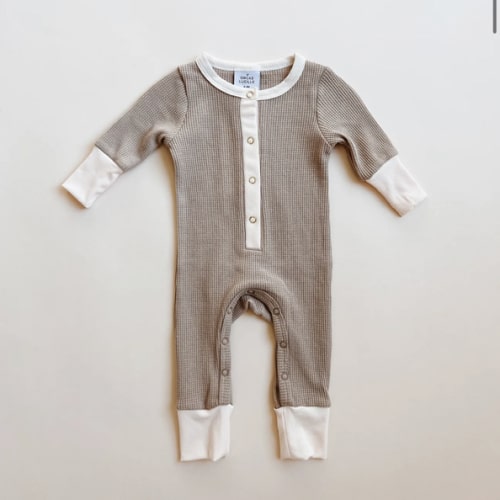 Waffle Romper - Mushroom – Orcas Lucille 3-6M