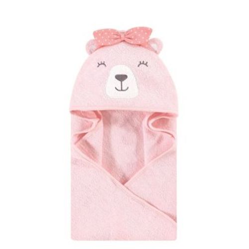 Hudson Baby Infant Girl Cotton Animal Face Hooded Towel, Bear Girl, One Size