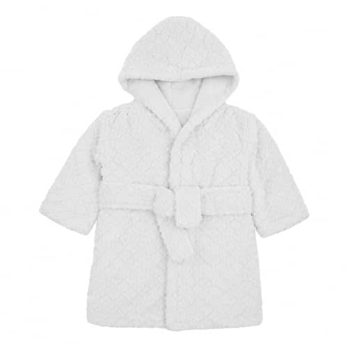 Unisex Grey Baby Fleece Robe with Hood for Boys and Girls Ages 0-9 Months by Everyday Kids