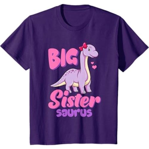 Big Sister Saurus Dinosaur Girl Funny Cute T-Shirt