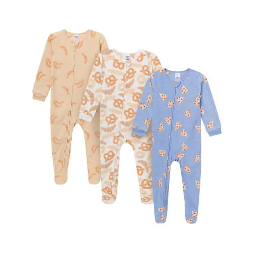 Gerber Baby and Toddler Neutral Microfleece 2-Way Zipper Blanket Sleeper Pajamas, 3-Pack, Sizes 0/3 Months - 5T