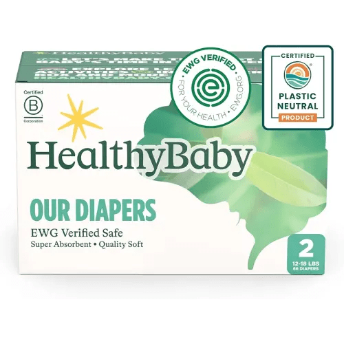 Our Diapers | EWG Verified Safe & Plant-Based Diapers | Leak Protection | Soft Organic Cotton Shell | Chlorine-Free Diaper for Sensitive Skin | Size 2 (12-18 lbs) 66 Count
