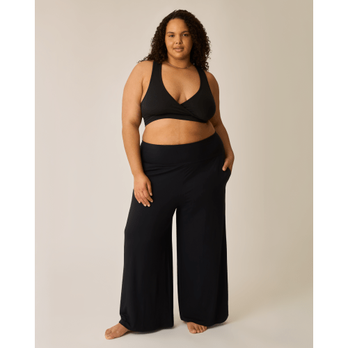 Bamboo Wide Leg Maternity & Postpartum Lounge Pant | Black - Kindred Bravely