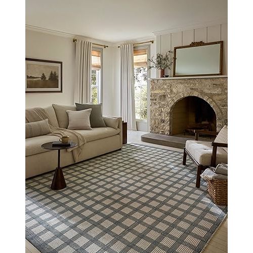 Loloi Magnolia Home by Joanna Gaines Ryder Collection RYD-02 Blue/Ivory 5'-0" x 7'-6" Area Rug