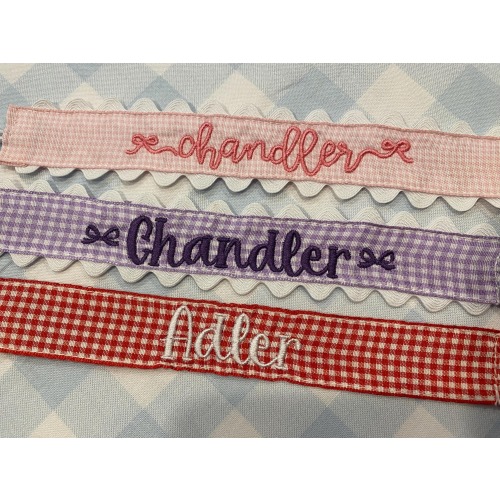 Monogrammed Gingham Pacifier Clip, Personalized Embroidered Paci Leash