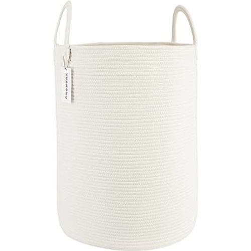 Amazon.com: XUANGUO Cotton Rope Laundry Basket Hamper for Girls Kids Baby Nursery Hamper Bin Woven Storage Basket for Living Room Girls room Boho Tall Rope Baskets for Blanket Toys Large light pink : Baby