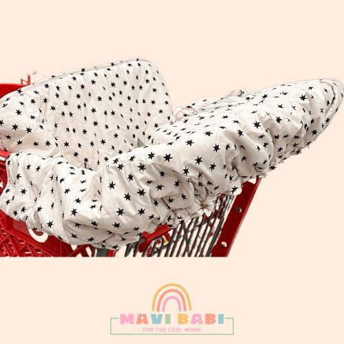 Star & Checkered Print Shopping Cart Cover