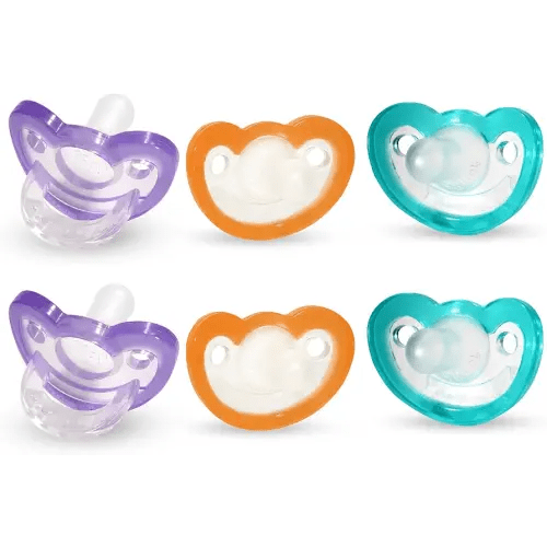 RaZbaby Jollypop Pacifier for Newborns & Up, USA Made, Natural Shaped Orthodontic Binky, Lovingly Shared in NICUs & Hospitals Worldwide, Medical-Grade 100% BPA-Free - 0-3 Months, 6 Pack - Variety