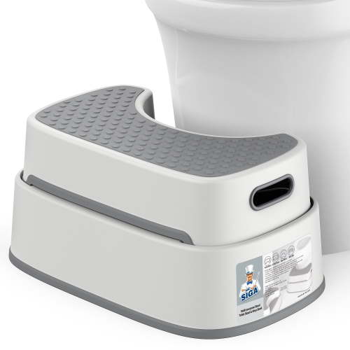 MR.SIGA Toilet Stool Squat Adult, Bathroom Stool Heavy Duty, Anti Slip Toilet Step for Bathroom, Toddler Step Stool for Kids