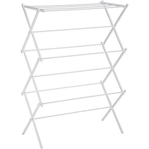 Amazon Basics Foldable Portable Clothes Drying Rack for Indoor Air Drying, Collapsible Design, 14.5" D x 29.5" W x 41.8" H, White
