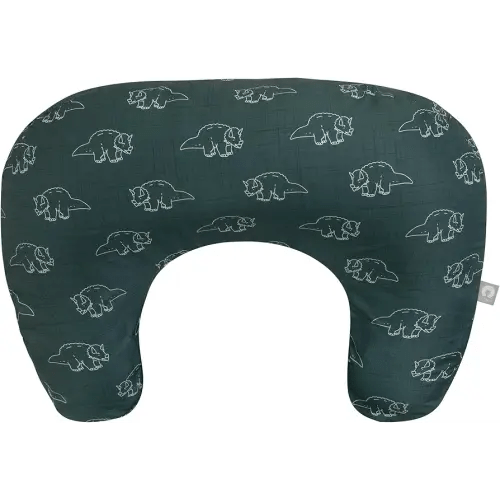 Boppy Nursing Pillow, Forest Green Dinos, Larger, More Supportive Pillow for Breastfeeding and Bottle Feeding; Firmer Fill, Higher Lift, Larger Area Than Original Nursing Pillow; JPMA Certified