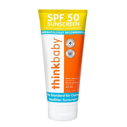 Thinkbaby SPF 50+ Baby Sunscreen – Safe, Natural Sunblock for Babies - Water Resistant Sun Cream – Broad Spectrum UVA/UVB Sun Protection – Vegan Mineral Sun Lotion, 6oz - 6 Ounce (Pack of 1)