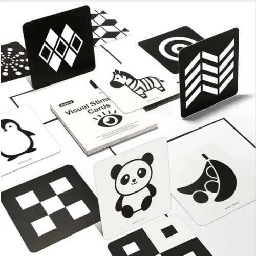 beiens High Contrast Baby Flashcards, Black White Color Newborn Brain Development Toys, Visual Stimulation Learning Activity Cards, Educational Infants Gift (Black & White(for 0-3 Months))