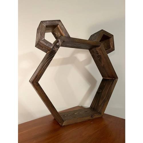 Wooden Bear Head Shelf