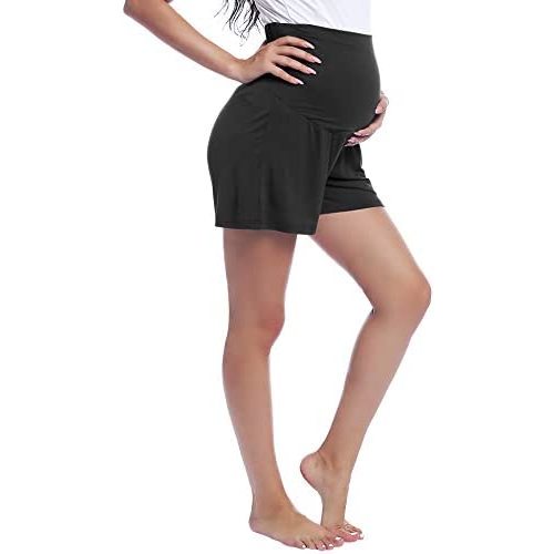 Cooling Breathable Maternity Shorts Bamboo Viscose Super Soft Pregnancy Pajama Shorts Over The Belly Moisture Wicking