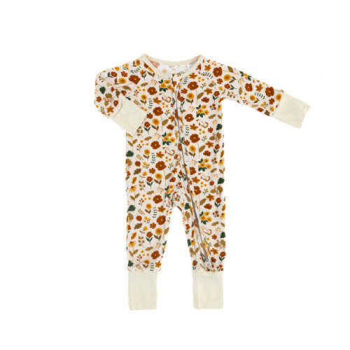 Baby Blues & Pink-"Harvest Bloom"Bamboo Zippered Pajama – Baby Blues And Pink
