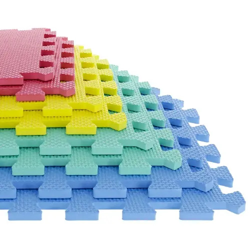 Interlocking Floor Mats - Nontoxic Exercise Mat or Play Mat for Toddlers, Babies or Kids - Foam Padding for Home Gym by Stalwart (Multicolor)