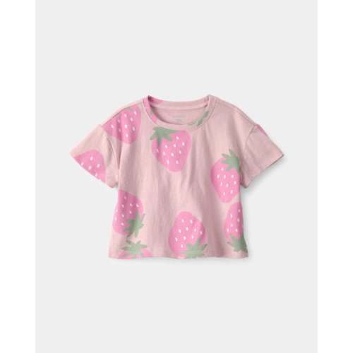 Baby Girl Strawberry Relaxed Top - Pink | Carter's