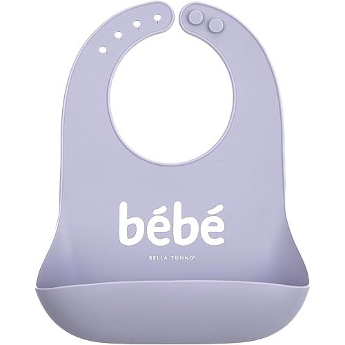 Bella Tunno Baby Bib for Eating, Waterproof Silicone Bib with Large Food Catcher, Adjustable Fit for Babies 4-12 months & Toddlers 1-3 Years, Boys & Girls, Bebe