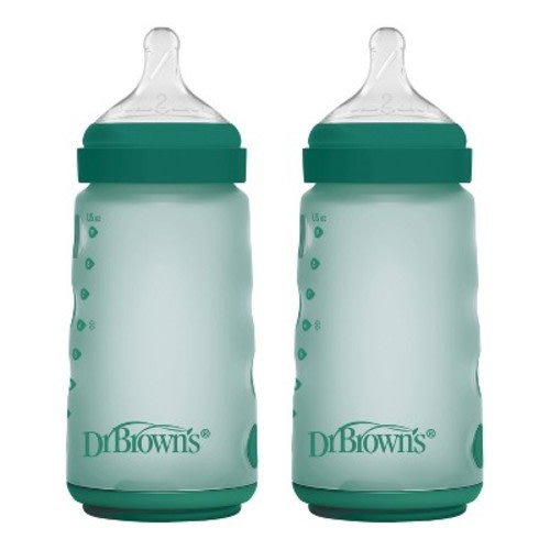 Dr. Brown's Silicone Baby Bottles - Green - 9 fl oz/2pk