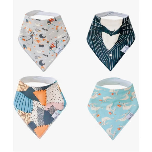 Copper Pearl Disney Baby Bibs 4 Pack, Soft Cotton Bandana Drool Bibs for Baby Girl & Boy, Drooling Teething