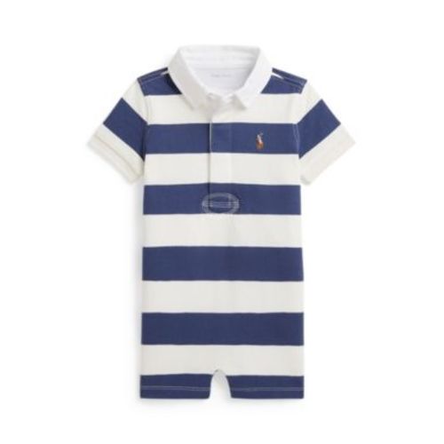 Baby Boys' Striped Rugby Collar Shortall