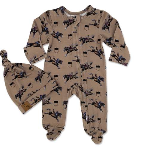 Rodeo Broncs Footed Jammies – Cowkid Clothing Company