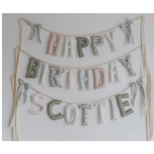 **Blush & Olive** Custom Handmade Name Garland