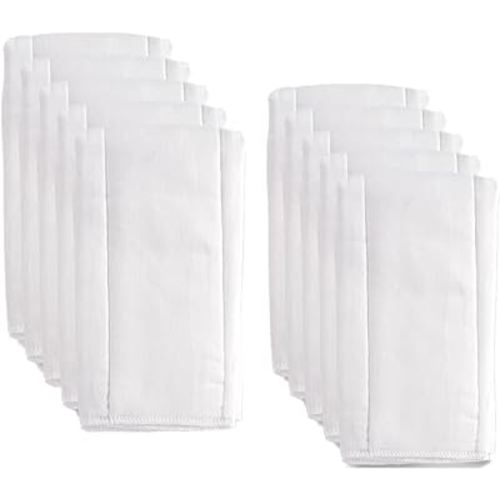 Cotton Prefold Cloth Diapers -Fasoar 6 Ply Baby Washable Cloth Diaper Covers for Babies to Toddlers Multi-Use (19.5''-14'', Count, 10)