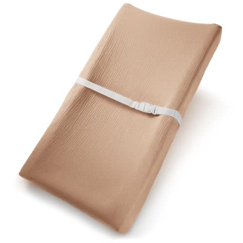 Muslin Fitted Changing Pad Cover, Extra Soft Diaper Changing Station Covers for Baby Girls Boys, Changing Pad Sheets Neutral by Comfy Cubs, Cedar