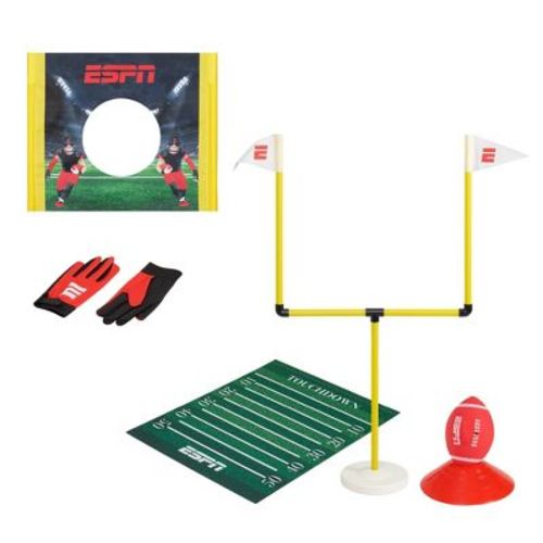 ESPN Kids Football Game Includes Mini Football, Field Goal Post, Passing Target, and Receiver Gloves