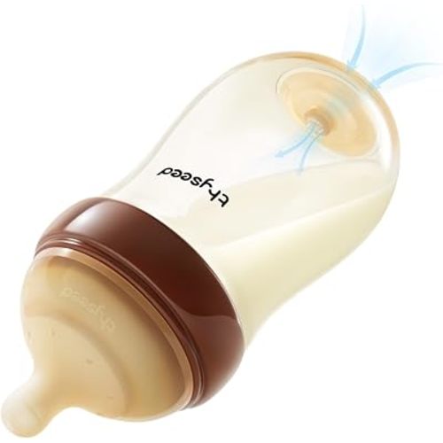 Thyseed PPSU Natural Anti-Colic Baby Bottles | Newborn Breast Like Nursing Bottle for Breastfed Babies with Nipple (1+ Months),8oz,1pack