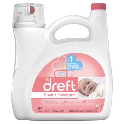 Dreft Stage 1: Newborn Baby Liquid Laundry Detergent, 89 loads 128 fl oz