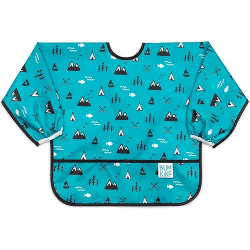 Bumkins Sleeved Bib / Baby Bib / Toddler Bib / Smock, Waterproof, Washable, Stain and Odor Resistant, 6-24 Months - Outdoors