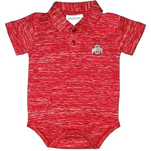Two Feet Ahead Space Dye Short Sleeve Golf Polo Baby Bodysuit Creeper Newborn Infants Sizes 0-3M-6M-12