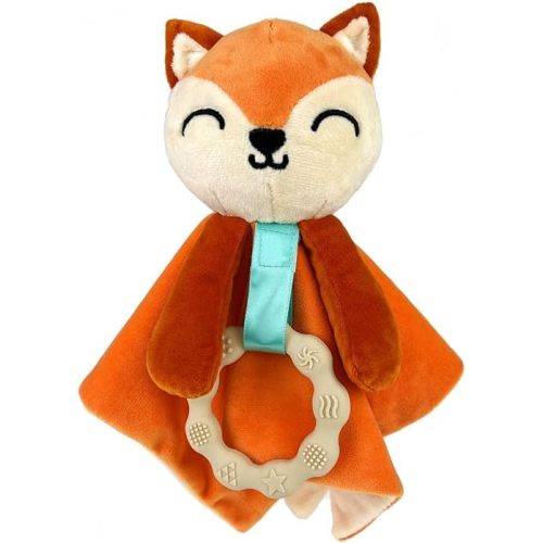 Homeland Tees Fox Security Blanket Finley Fox Lovey Stuffed Animal Plush Teething Toy for Babies Boy Girl Infant Toddler