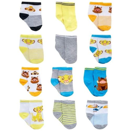 Disney Baby Boys’ Socks - 12 Pack Lion King Socks, (infant Age 0-24m)