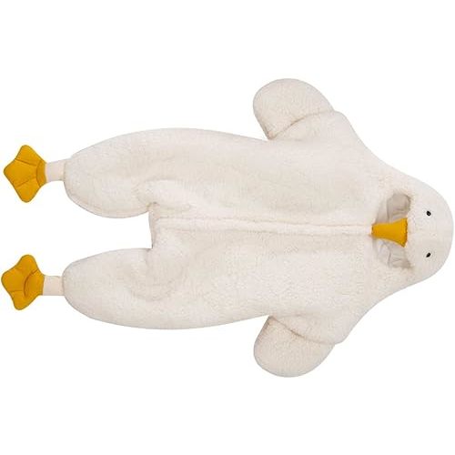 TOPINCN Infant One Piece Bodysuit Baby Bunting Bodysuit Baby Onesie White Goose Cute Warm Practical Wool Polyester Skin Friendly Jumpsuit Toddler for Winter