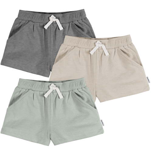 (3-6 month) Gerber Baby and Toddler Girl Knit Shorts, 3-Pack, Sizes 0/3 Months - 5T