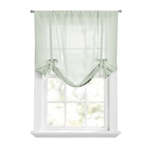 Mainstays Tie up Balloon Shade Pole Top, Soft Sea, Polyester, Recycled Poly, 42"W x 63"L, 1 Piece, , Indoor Curtain, Adult