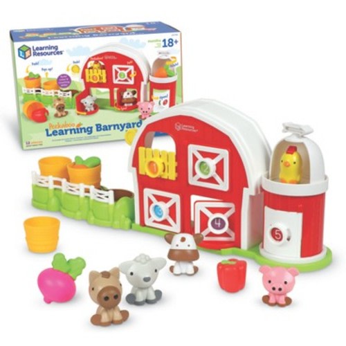 Learning Resources Peekaboo Learning Barnyard Playset: BPA-Free Baby & Toddler Educational Toy Set, Shapes & Colors