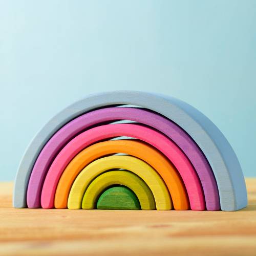 Handmade Wooden Rainbow Stacker | Montessori Toy, Organic Maple Wood