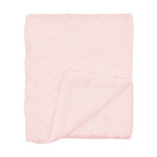 Everyday Kids Baby Plush Blanket, Soft Faux Fur Textured Design, Light Pink, 30x40