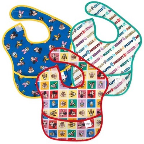 Bumkins Disney SuperBib Waterproof Feeding Bibs - Mickey and Friends - 3pk