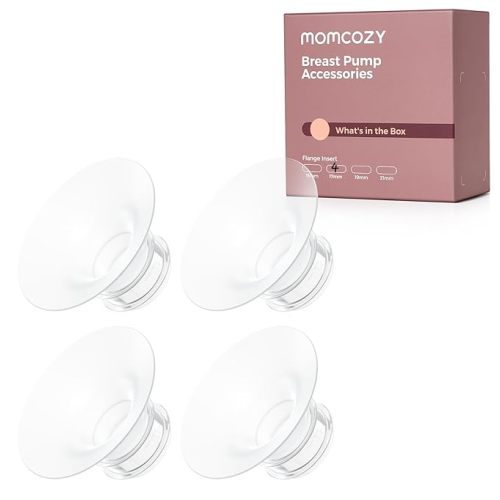 Momcozy M5 Smart APP Controlled Wearable Breast Pump, Hands-Free Wireless Electric Pump, 3 Modes 9 Suction Levels, BPA-Free, Portable Lightweight, 24mm Flange, 2-Pack Quill Gray