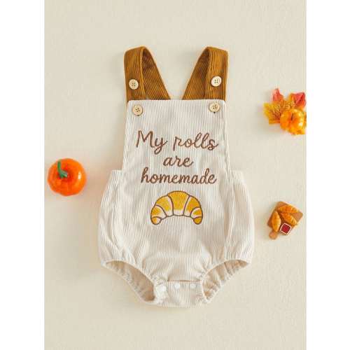 Newborn Baby Boys Thanksgiving Rompers Embroidery Sleeveless Bodysuits 3M 6M 9M 12M 18M Infant One Piece Short Jumpsuit