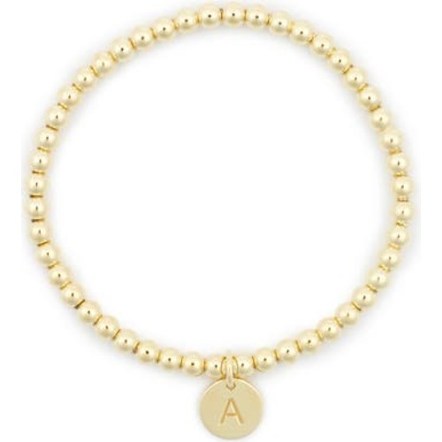 Initial Charm Ball Stretch Bracelet