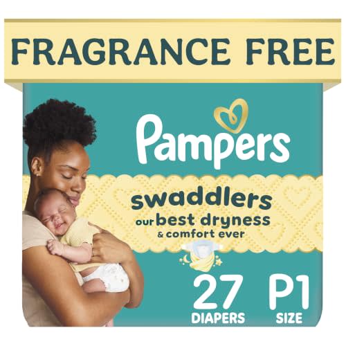 Swaddlers Newborn Diapers, Size P1 (up to 6 lbs), 27 Count, Fragrance Free, Hypoallergenic, Absorbent, Pediatrician Recommended, Skin Safe